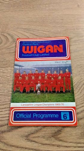 Wigan v Huddersfield Nov 1970 BBC2 Floodlit Trophy Rugby League Programme