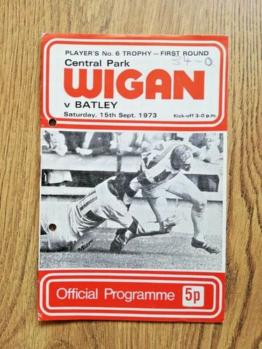Wigan v Batley Sept 1973 Player's No6 Trophy Rugby League Programme