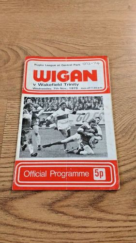 Wigan v Wakefield Trinity Nov 1973 Rugby League Programme