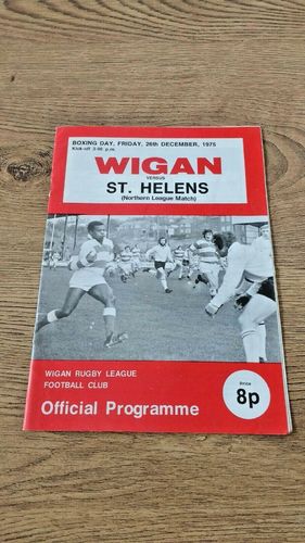 Wigan v St Helens Dec 1975 Rugby League Programme