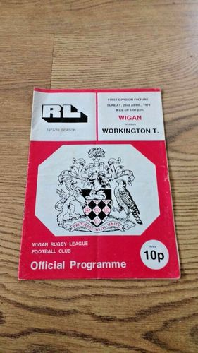 Wigan v Workington Town Apr 1978 Rugby League Programme