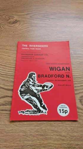 Wigan v Bradford Northern Dec 1979 Rugby League Programme
