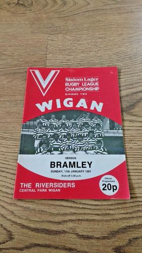 Wigan v Bramley Jan 1981 Rugby League Programme