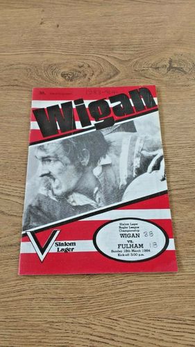Wigan v Fulham Mar 1984 Rugby League Programme