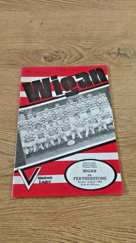 Wigan v Featherstone Apr 1984 Rugby League Programme