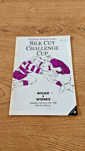 Wigan v Widnes Feb 1988 Challenge Cup Rugby League Programme