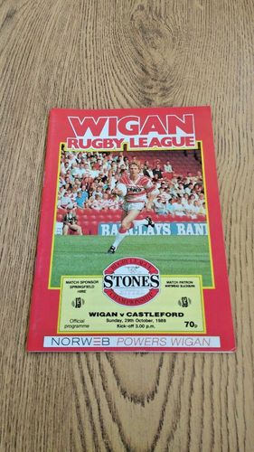 Wigan v Castleford Oct 1989 Rugby League Programme