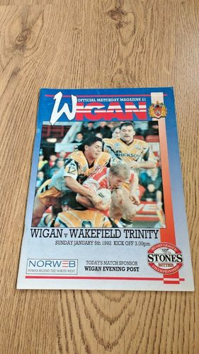 Wigan v Wakefield Trinity Jan 1992 Rugby League Programme