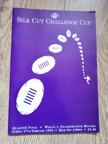 Wigan v Featherstone Rovers Feb 1994 Challenge Cup Quarter-Final RL Programme