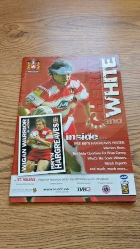 Wigan v St Helens Sept 2005 Rugby League Programme