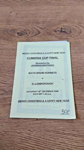 Wath Brow Hornets v Ellenborough Dec 1998 Cumbria Cup Final Rugby League Programme