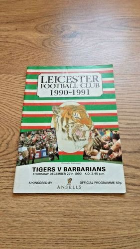 Leicester v Barbarians Dec 1990 Rugby Programme