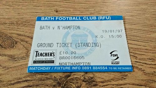 Bath v Northampton Jan 1997 Used Rugby Ticket