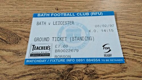 Bath v Leicester Feb 1997 Used Rugby Ticket