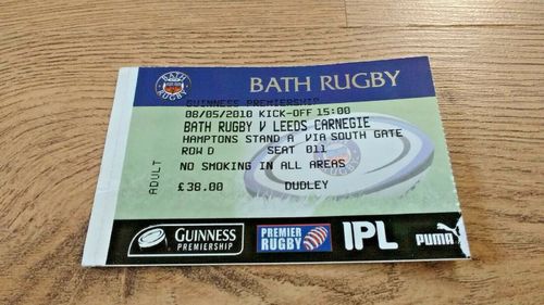 Bath v Leeds May 2010 Used Rugby Ticket