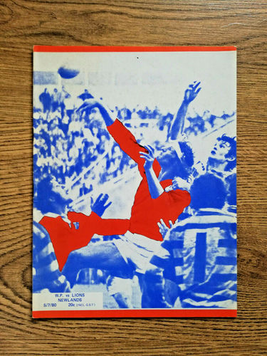 Western Province v British Lions July 1980 Unofficial Rugby Programme