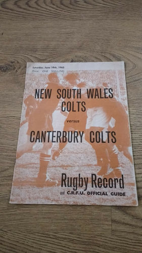 Canterbury Colts v New South Wales Colts June 1965 Rugby Programme