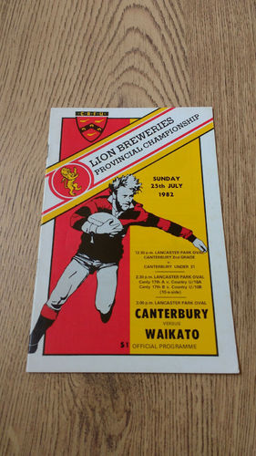 Canterbury v Waikato July 1982 Rugby Programme