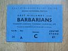 East Midlands v Barbarians 1975 Used Rugby Ticket