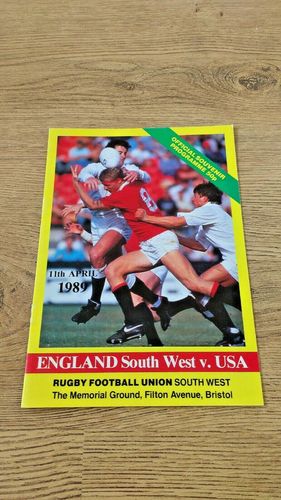 England South West v USA 1989 Rugby Union Programme