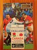 England v Canada 1994 Rugby Programme