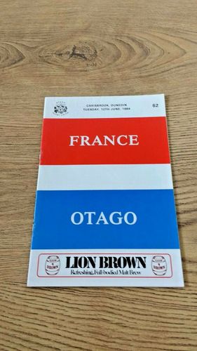 Otago v France June 1984 Rugby Programme