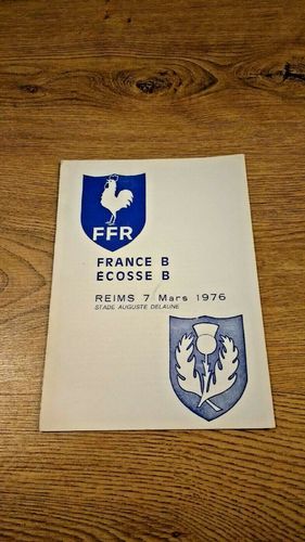 France B v Scotland B Mar 1976 Rugby Programme