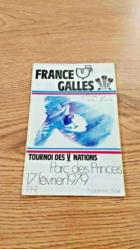 France v Wales 1979 Signed Rugby Programme