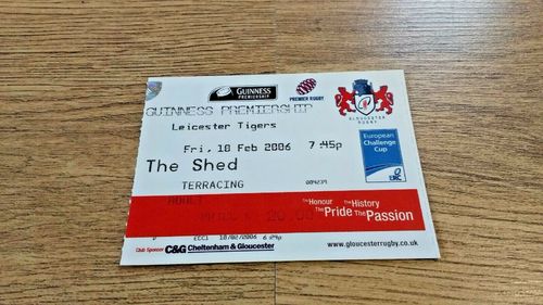 Gloucester v Leicester Tigers Feb 2006 Used Rugby Ticket