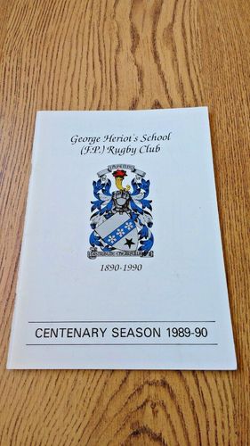 Heriot's FP v Edinburgh Academicals Sept 1989 Rugby Programme