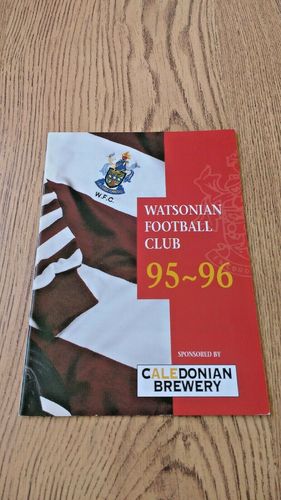 Watsonians v Heriot's FP Oct 1995 Rugby Programme