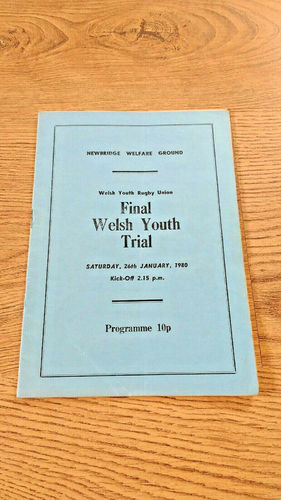 Reds v Whites Final Welsh Youth Trial Jan 1980 Rugby Programme