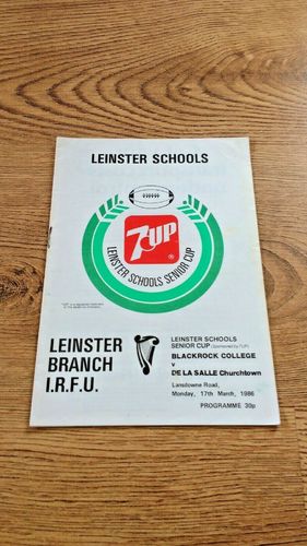Blackrock College v De La Salle 1986 Leinster Schools Sr Cup Final Rugby Programme
