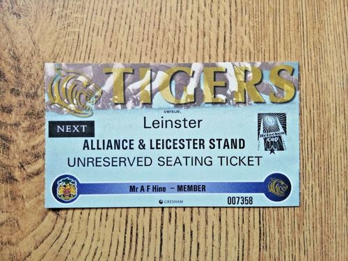 Leicester v Leinster Sept 1997 European Cup Used Rugby Ticket