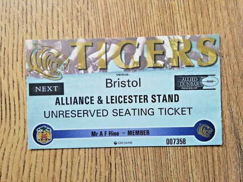 Leicester v Bristol May 1998 Used Rugby Ticket