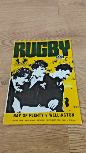 Bay of Plenty v Wellington Sept 1980 Rugby Programme