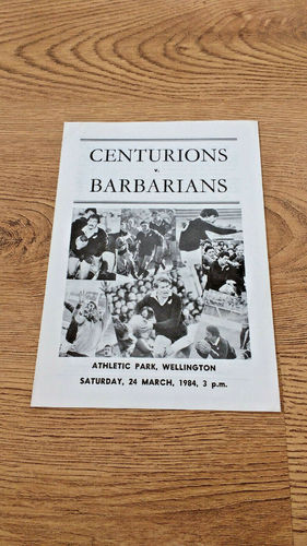 Centurians v Barbarians (NZ) Mar 1984 Rugby Programme