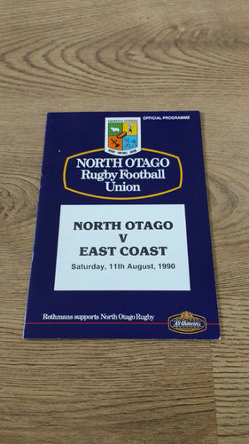 North Otago v East Coast Aug 1990 Rugby Programme