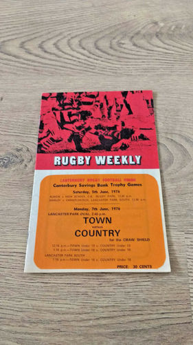 Town v Country Jun 1976 Rugby Programme