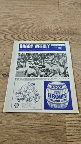 University v Manukau May 1972 Rugby Programme