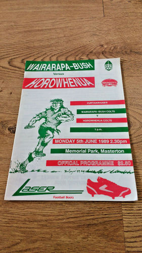 Wairarapa-Bush v Horowhenua Jun 1989 Rugby Programme