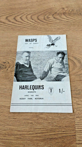 Wasps (Bay of Plenty) v Harlequins (Waikato) Apr 1965 Rugby Programme