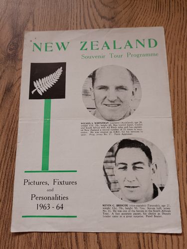 New Zealand tour to UK 1963-64 Rugby Brochure