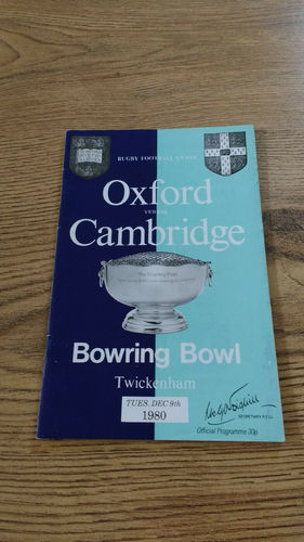Oxford University v Cambridge University Dec 1980 Rugby Programme