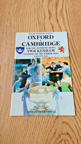 Oxford University v Cambridge University Dec 1994 Rugby Programme