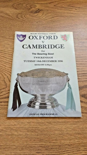 Oxford University v Cambridge University Dec 1996 Rugby Programme