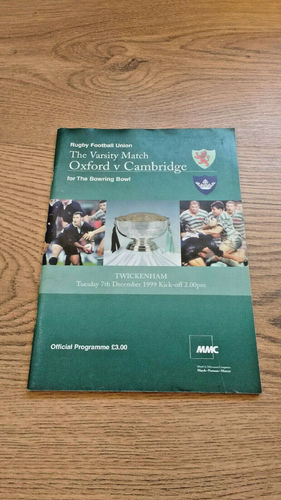 Oxford University v Cambridge University Dec 1999 Rugby Programme