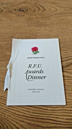 RFU Awards 1996 Rugby Dinner Menu