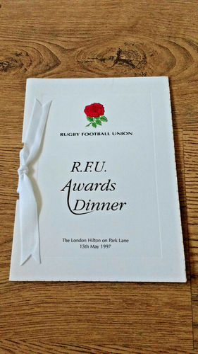 RFU Awards 1997 Rugby Dinner Menu