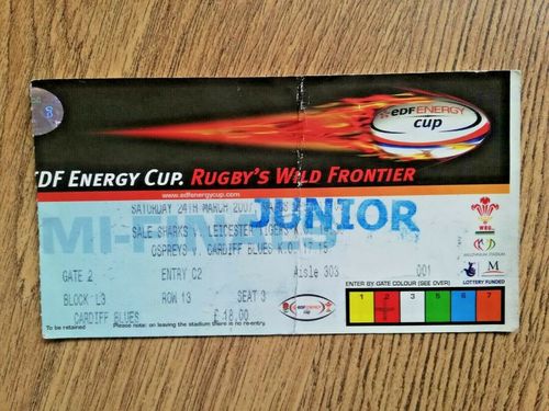 Sale v Leicester & Ospreys v Cardiff 2007 EDF Cup Semi-Finals Used Rugby Ticket